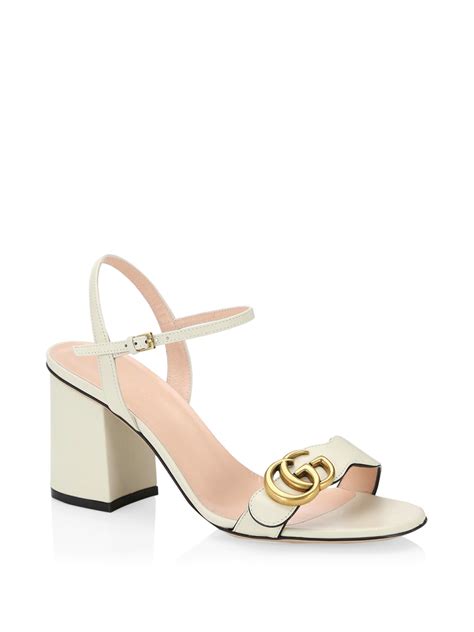 gucci marmont heels white|gucci marmont gg ankle strap.